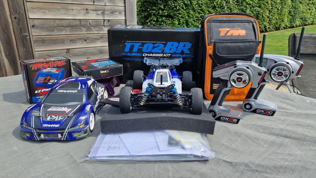 RC wagens in top conditie 1/10 Tamiya TT-02BR. 1/16 Traxxa,, Hobby en Vrije tijd, Modelbouw | Radiografisch | Auto's, Ophalen