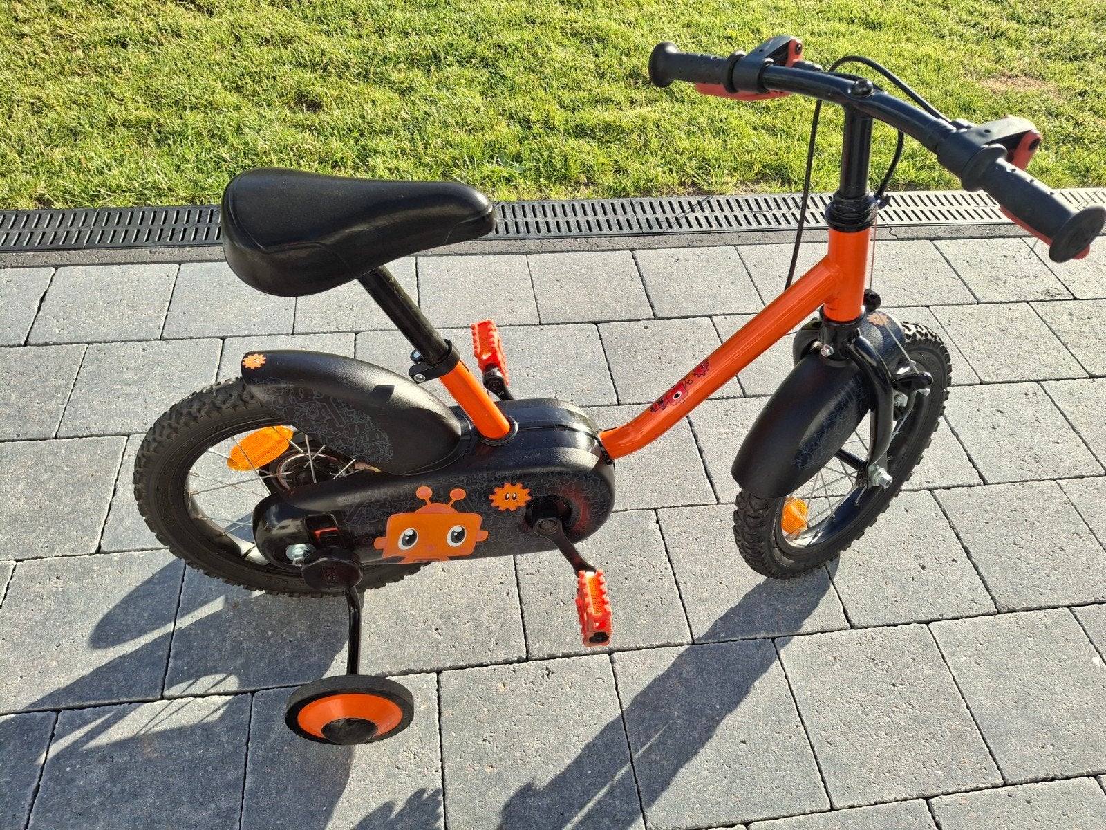 Btwin Decathlon kinderfiets 14 inch met steunwieltjes, Ophalen, Gebruikt