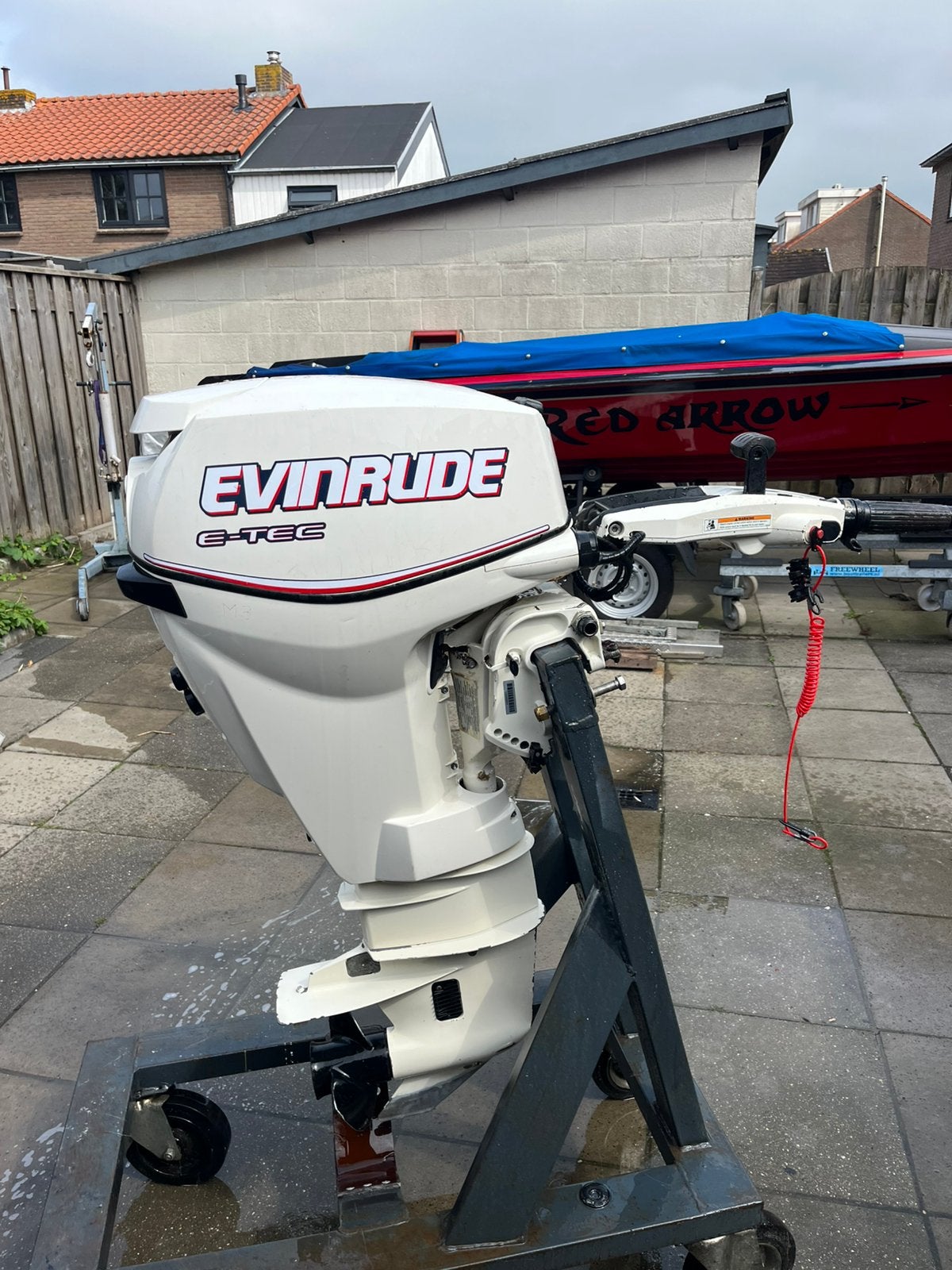 Evinrude etec 25pk langstaart knuppel, Watersport en Boten, Bootonderdelen, Ophalen, Gebruikt, Motor en Techniek, Motorboot