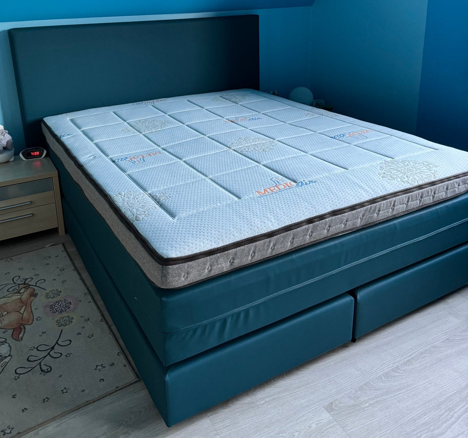 Salus Medicair boxspring. (Juni 2025), Ophalen, Blauw, Tweepersoons, Zo goed als nieuw