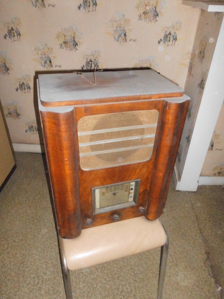 ancien poste radio a lampes coffre en bois pour deco, Enlèvement