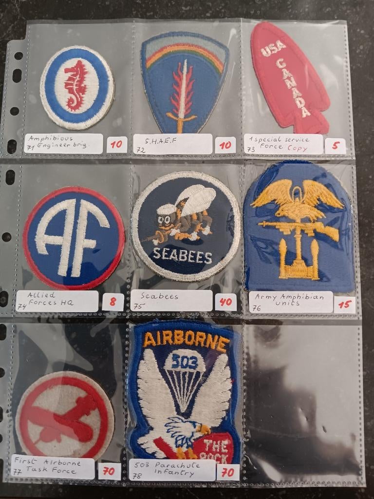 Us ww2 patches, Enlèvement ou Envoi