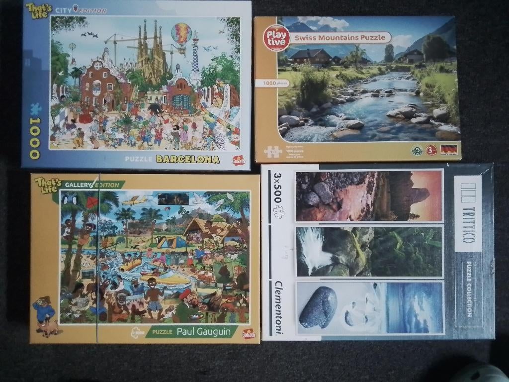 verschillende puzzels 1000 stukken, Enlèvement, 500 à 1500 pièces, Comme neuf, Puzzle