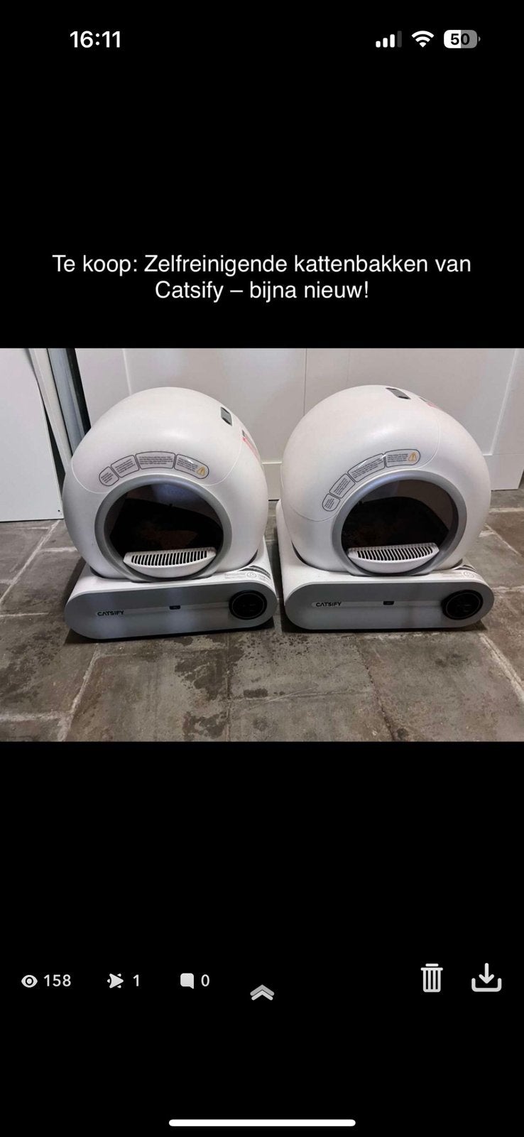 Bac à litière autonettoyant Catsify, Animaux & Accessoires, Bacs à litière, Enlèvement, Comme neuf