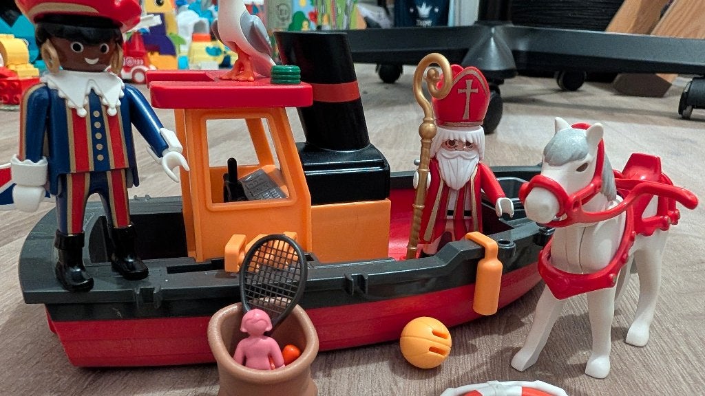 Playmobil 5206 - Sinterklaas, Piet, Amerigo met stoomboot, Enfants & Bébés, Enlèvement, Comme neuf, Kit complet