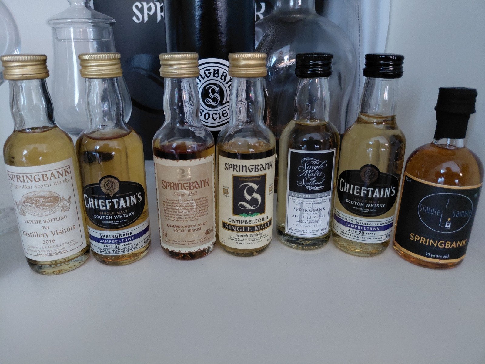 Setje miniaturen Springbank, Ophalen