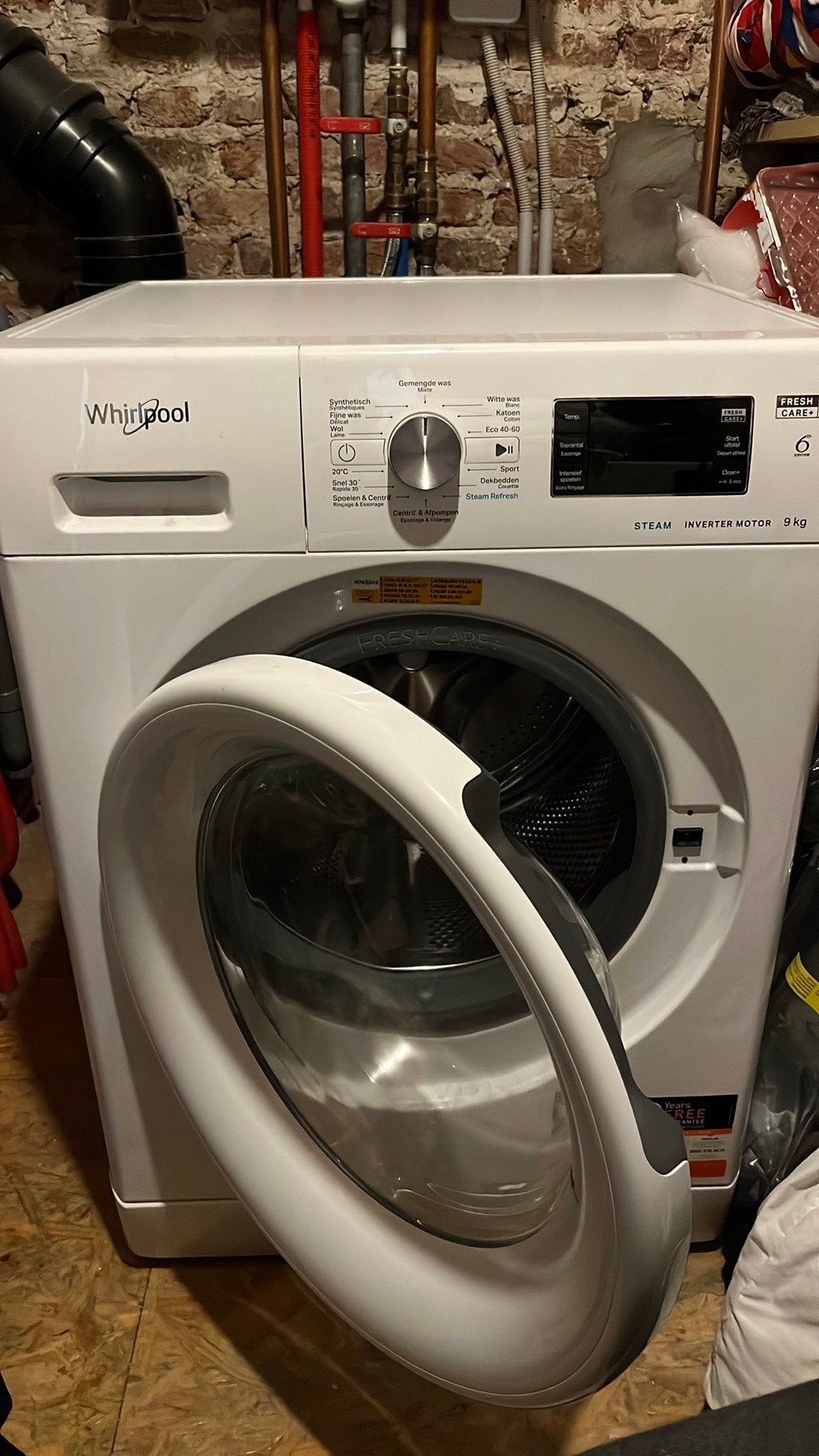 Wasmachine whirlpool 9kg prijs bespreekbaar, Ophalen, Gebruikt, 8 tot 10 kg, Energieklasse A of zuiniger
