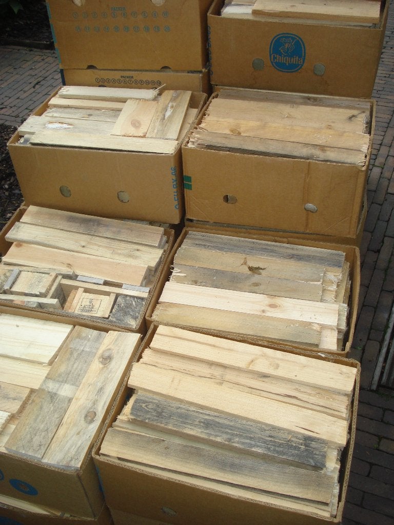 brandhout van paletten, Ophalen, Blokken
