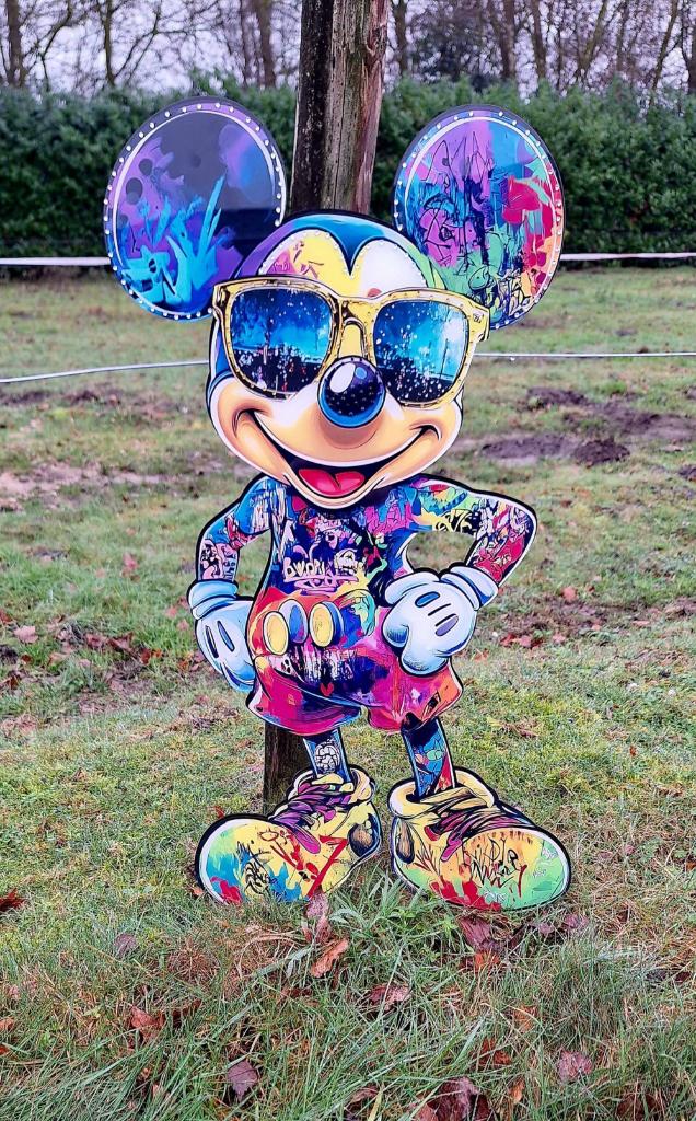 Mooi fantasy design pop-art werk van een Happy Mickey Mouse., Enlèvement ou Envoi, Neuf, Autres types
