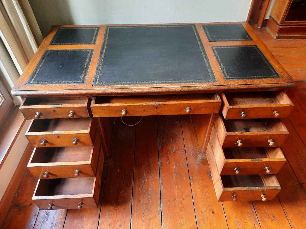 Uniek Antiek "Partners Desk" – Library Bureau London, Antiek en Kunst, Antiek | Meubels | Tafels, Ophalen