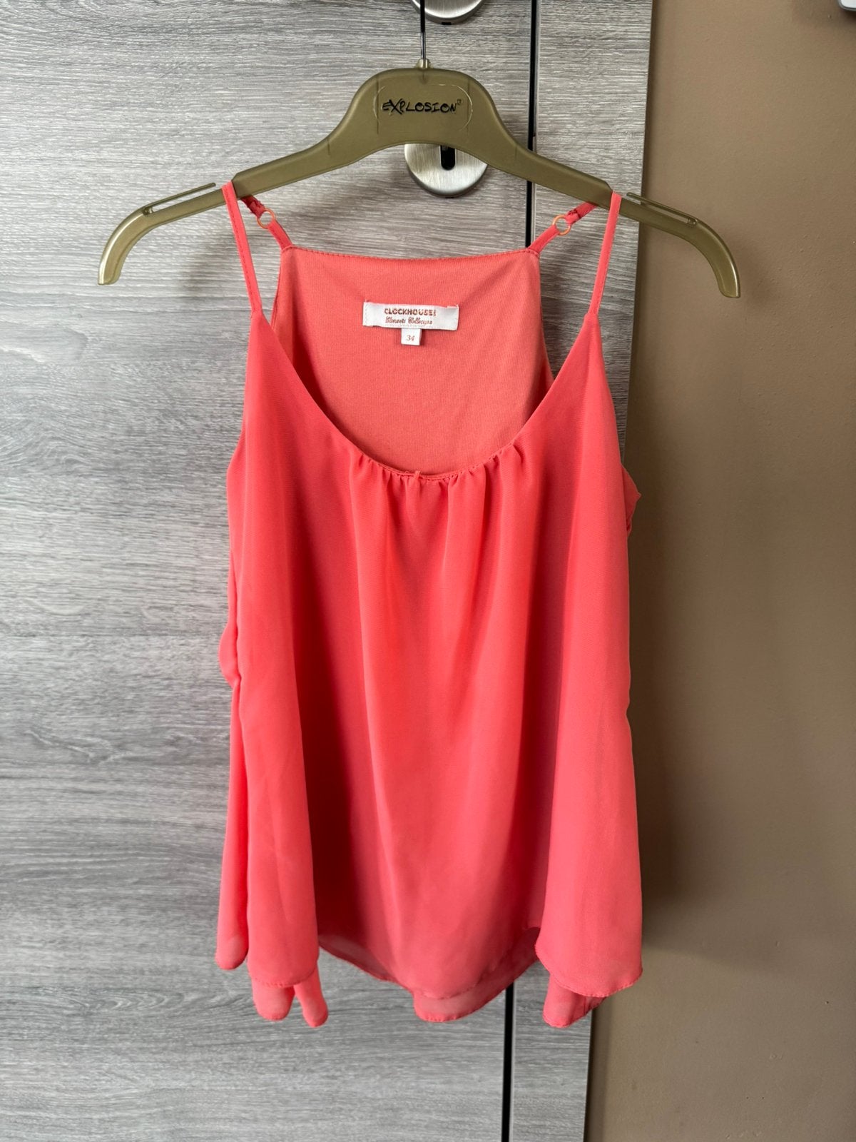 Clockhouse top Maat 34, Kleding | Dames, Topjes, Ophalen, Oranje, Zo goed als nieuw, Zonder mouw