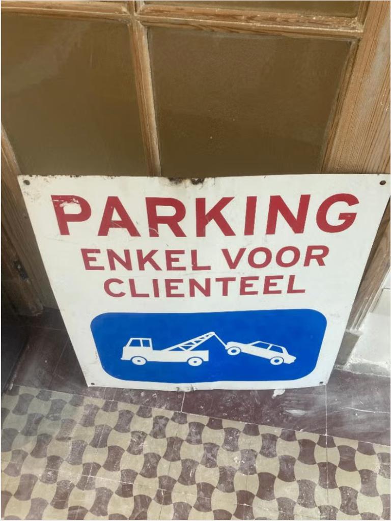 horeca parkeerbord clienteel, Enlèvement