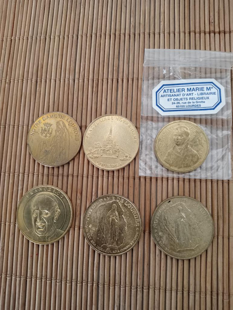 Tourist munten Lourdes, Verzenden, Frankrijk, Losse munt, Goud