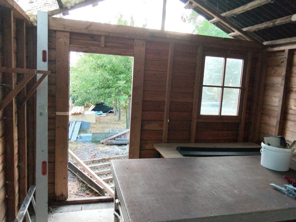 gratis tuinhuis garage, Tuin en Terras, Ophalen, Tuinhuis, 2 ramen, 500 cm of meer