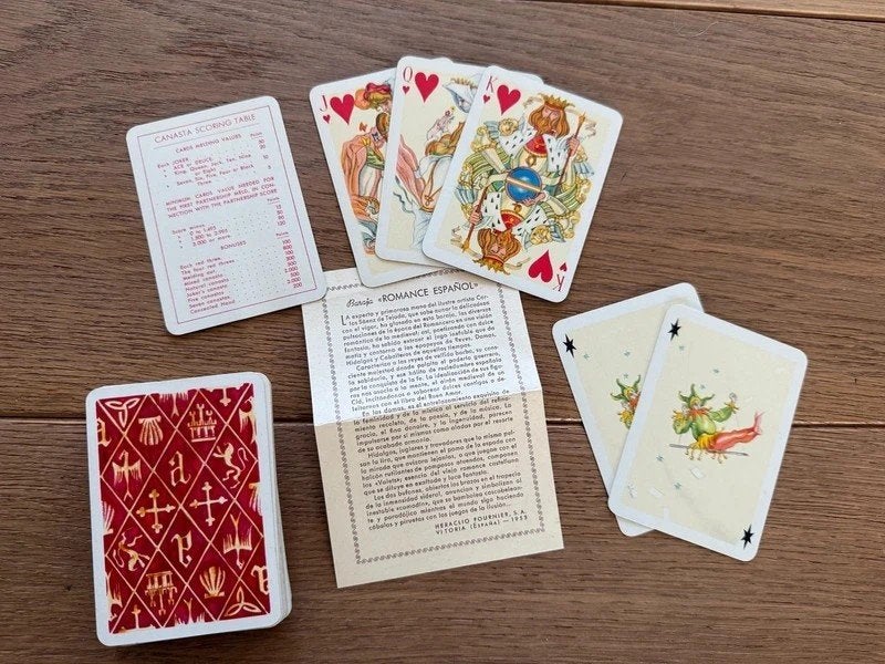 Speelkaarten Fournier Romance Español 1953 Sáenz de Tejada, Ophalen of Verzenden, Zo goed als nieuw, Speelkaart(en)