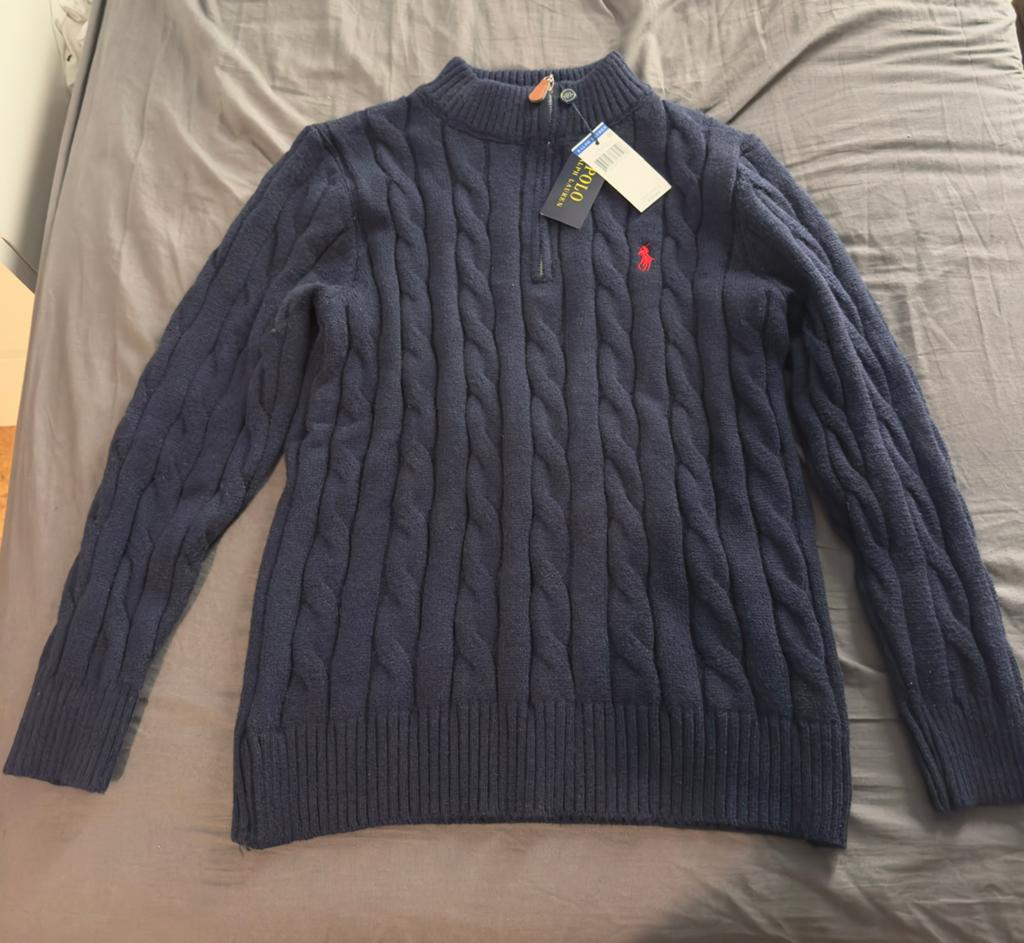 Fermeture éclair quart en laine Ralph Lauren, Enlèvement ou Envoi, Taille 52/54 (L)