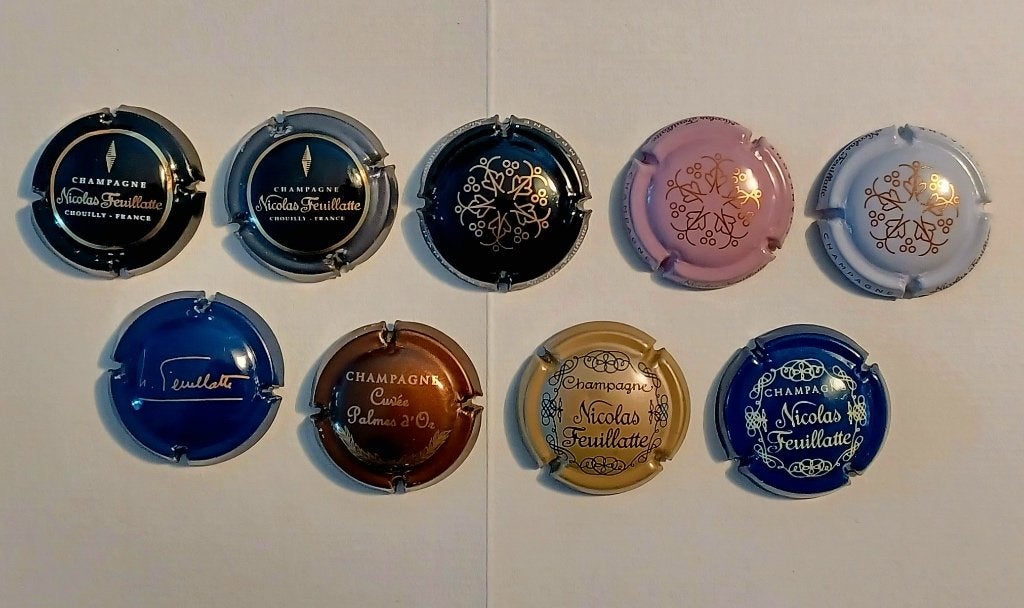 Champagnecapsules 9 x Nicolas Feuillatte, Ophalen of Verzenden, Gebruikt