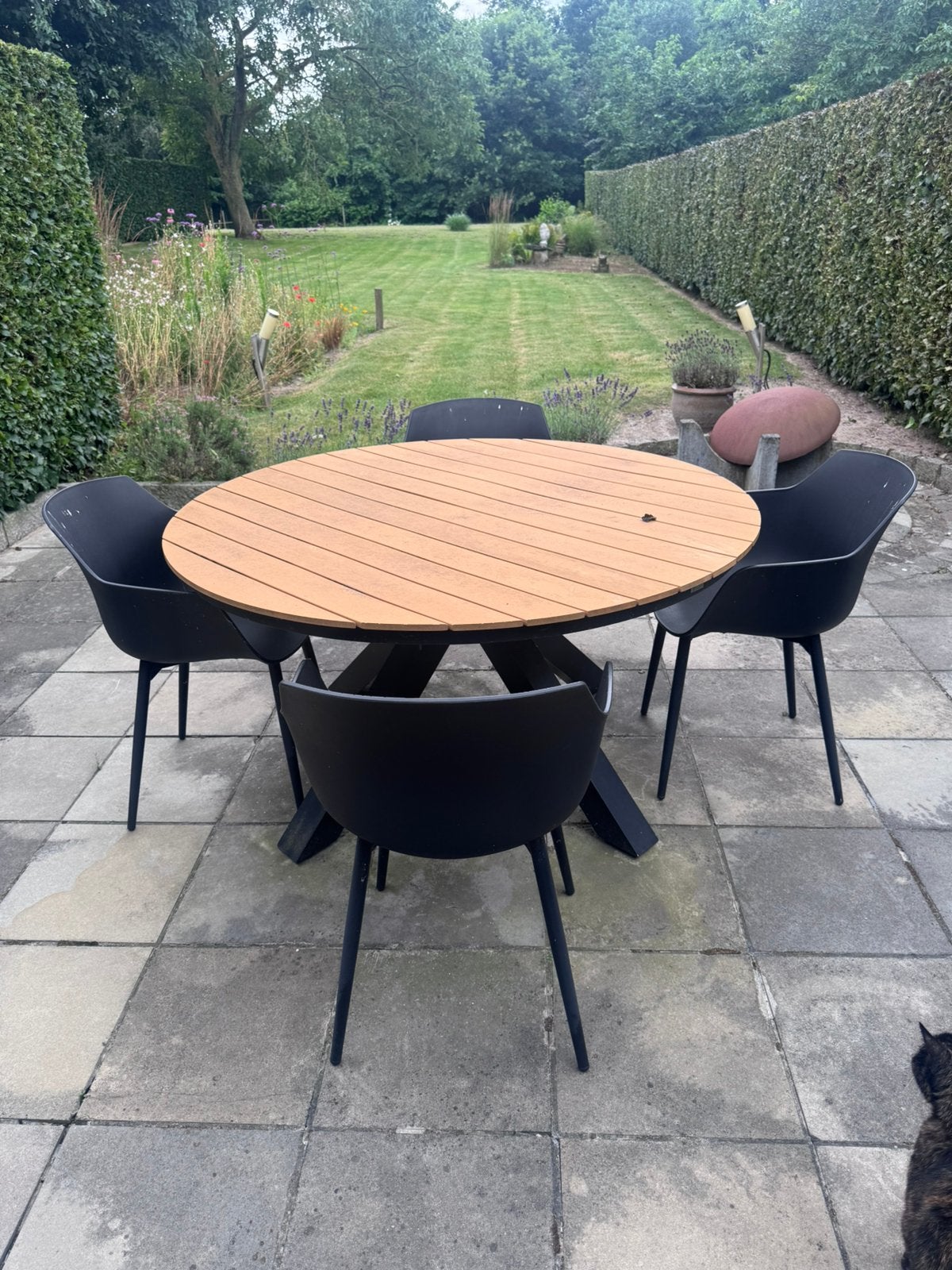 Tuintafel met 4 stoelen, Enlèvement, Comme neuf