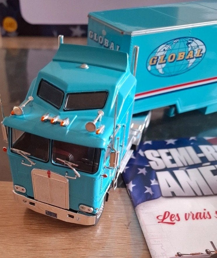 Kenworth K100 Aerodyne 1980 met trailer 1:43 in orig. verp., Ophalen of Verzenden