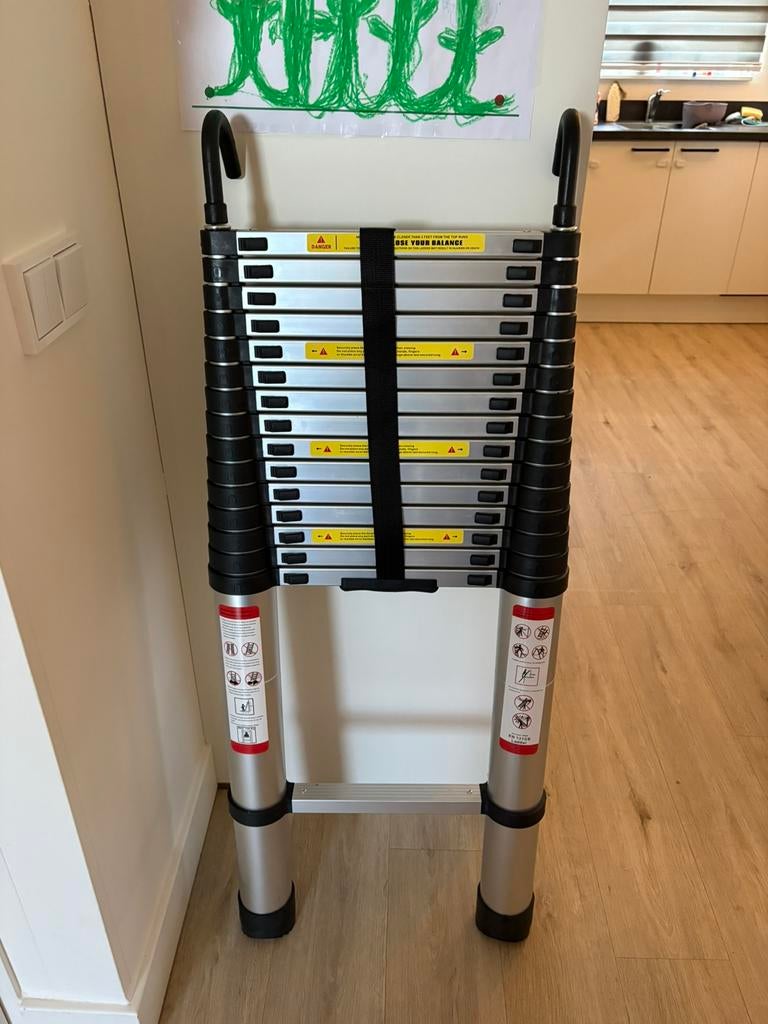 Telescoop ladder 6.2 meter, Doe-het-zelf en Bouw, Ophalen of Verzenden, Zo goed als nieuw, Ladder
