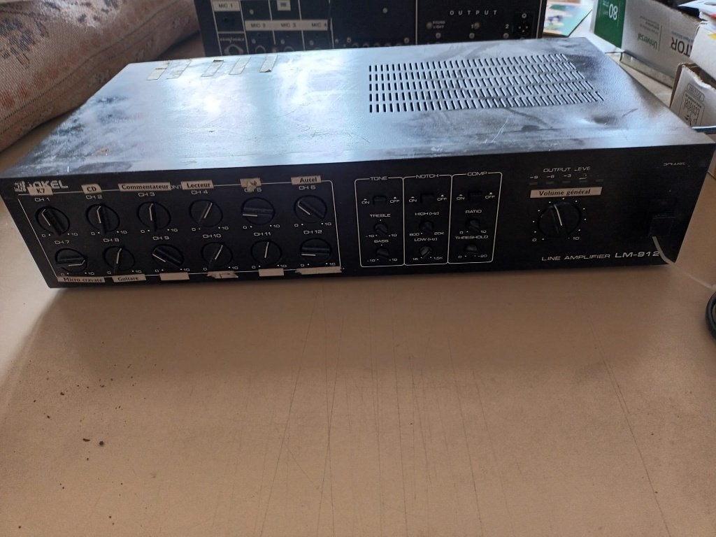 Inkel LM-912 – mélangeur 12 micros / Line Amplifier PA, Enlèvement ou Envoi, Utilisé, 10 à 20 canaux, Entrée micro