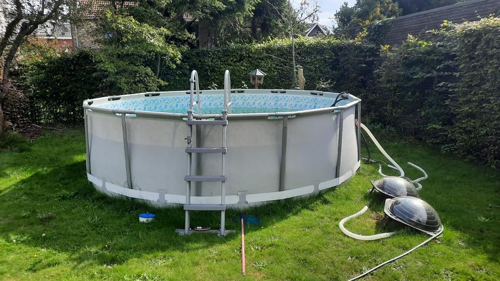 Zwembad Bestway + zandfilter + zonneboilers, Jardin & Terrasse, Piscines, Utilisé, Piscines hors sol, 120 cm ou plus, 400 cm ou plus