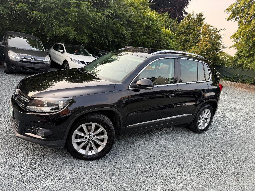 VW Tiguan 2.0TDI 140PK Panorama bruin lederen dak, Auto's, Volkswagen, Bedrijf, Te koop, Tiguan, ABS, Adaptive Cruise Control