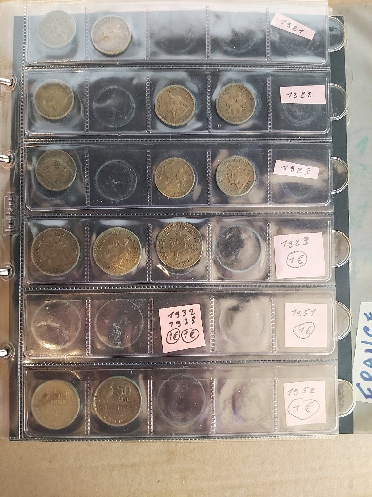 collectie van 303 Franse munten 1915/1980, van 5c tot 100Fr, Ophalen of Verzenden, Frankrijk, Setje