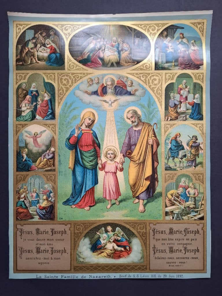 La Sainte Famille, chromolithographie, Antiquités & Art, Enlèvement ou Envoi