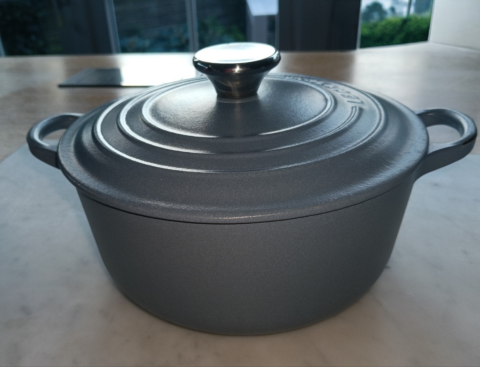 Kookpot Le Creuset 20 cm minerale blue, Huis en Inrichting, Le Creuset, Ophalen of Verzenden, Zo goed als nieuw, Vaatwasserbestendig