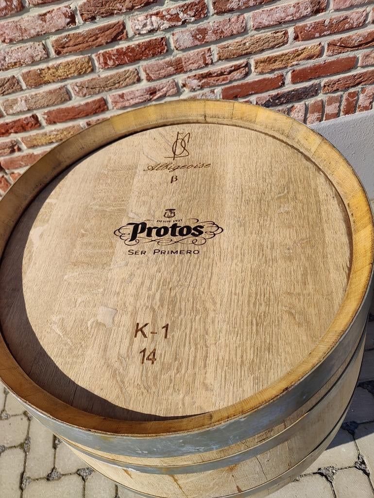 Eiken wijn vat / eiken wijnton/regenton met deksel/kraantje, Ophalen, Hout