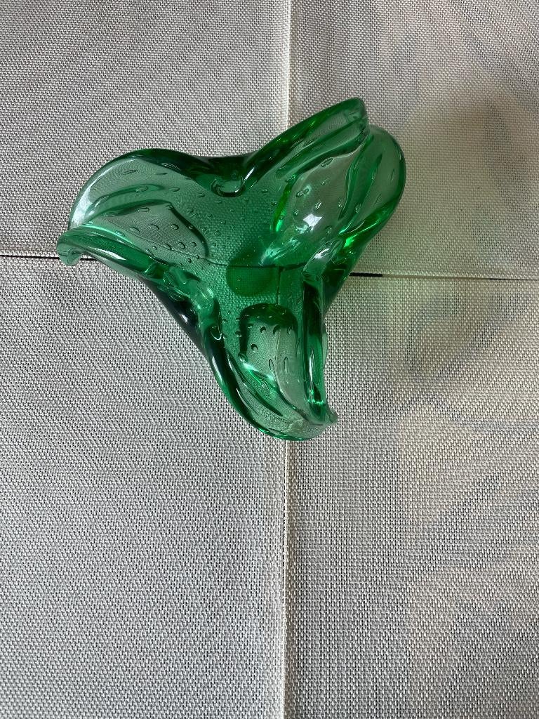 groene kristal asbak, Antiek en Kunst, Ophalen