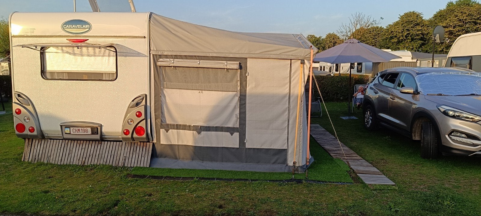 Caravan carevelair ambiance wit, Poêle, Particulier, Caravelair, 2 lits séparés
