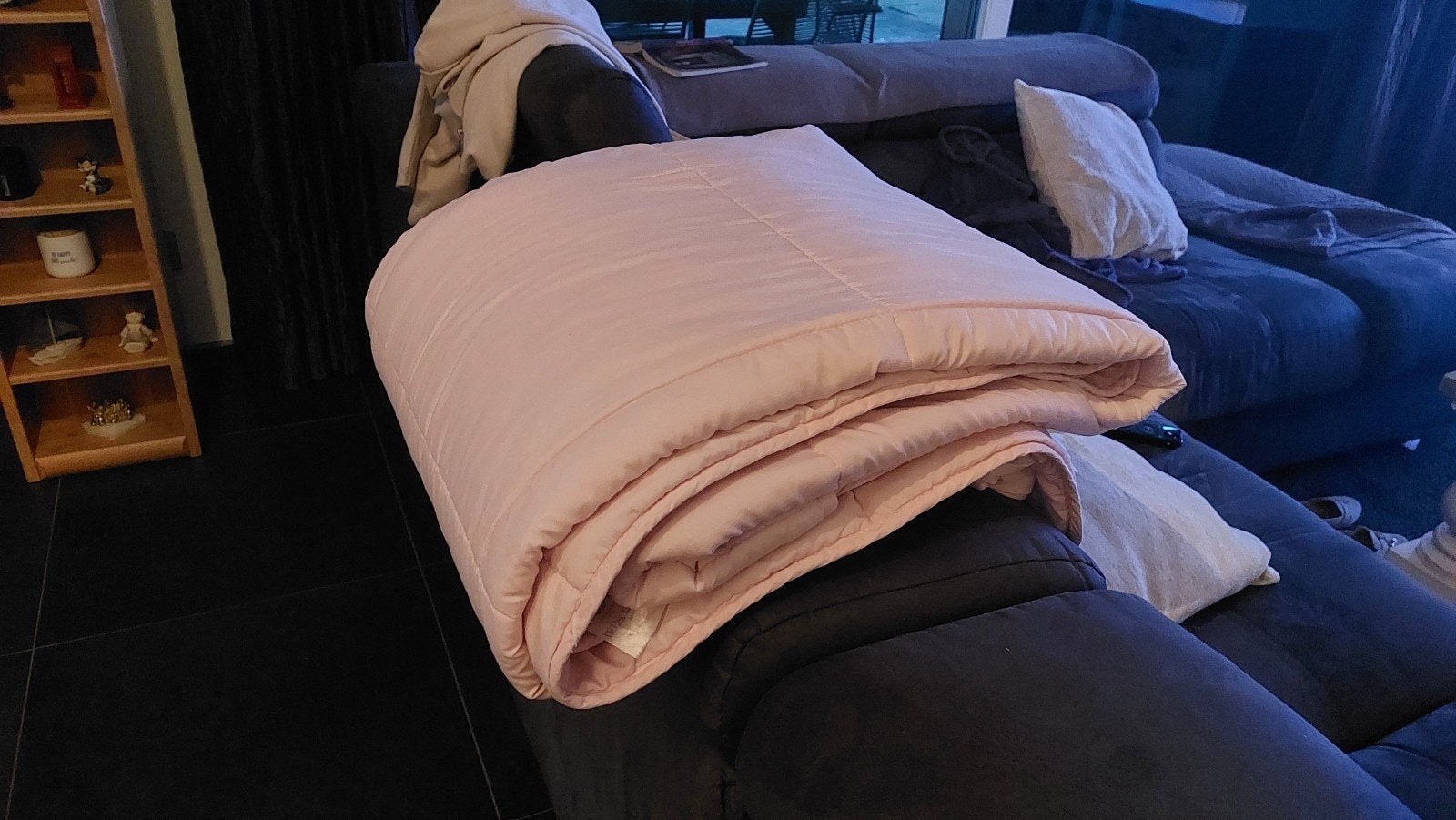 Gekleurd wasbaar donsdeken, Roze, 200 cm, Ophalen of Verzenden, Zo goed als nieuw
