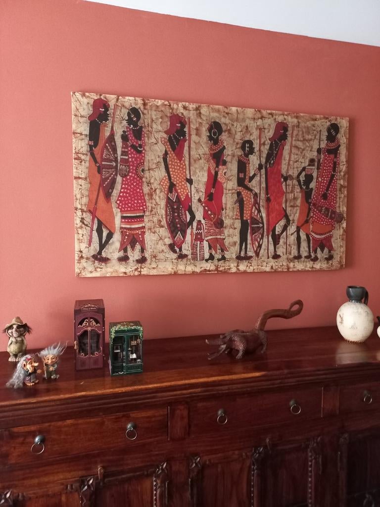 GROTE BATIKDOEK OP KADER, Ophalen