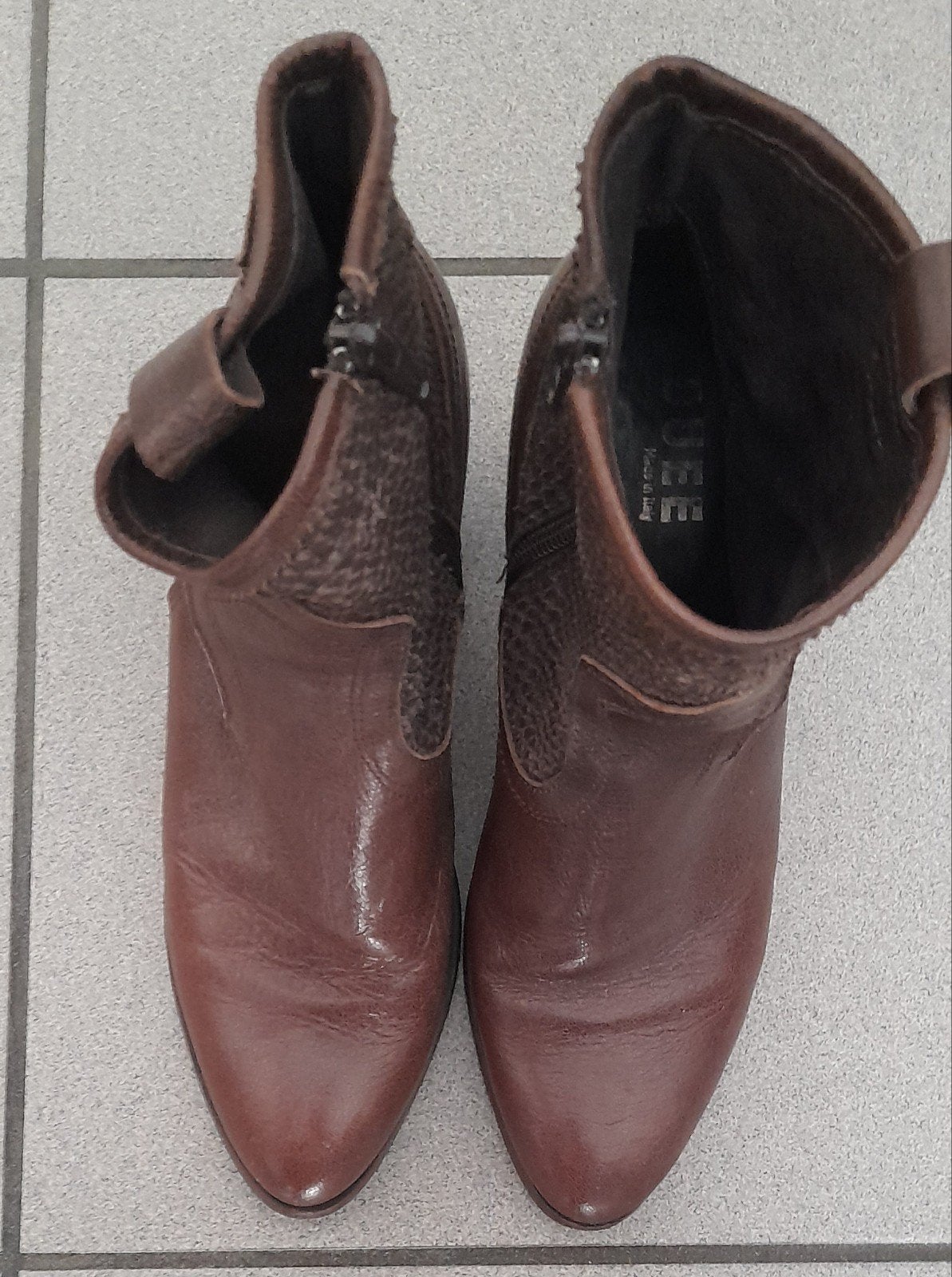 Vera Gomma leren enkellaarzen – Made in Italy, Bottes de pluie, Brun, Enlèvement, Vera Gomma