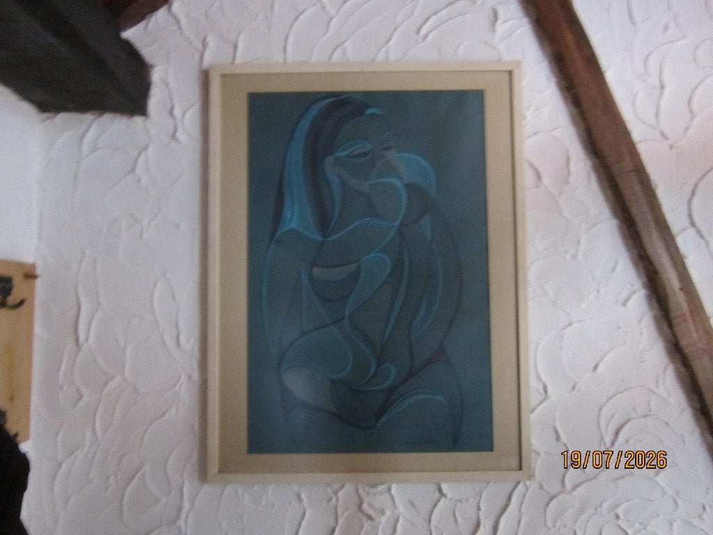 Kunstwerk, Antiek en Kunst, Ophalen, Abstract, Aquarel, Handgeschilderd