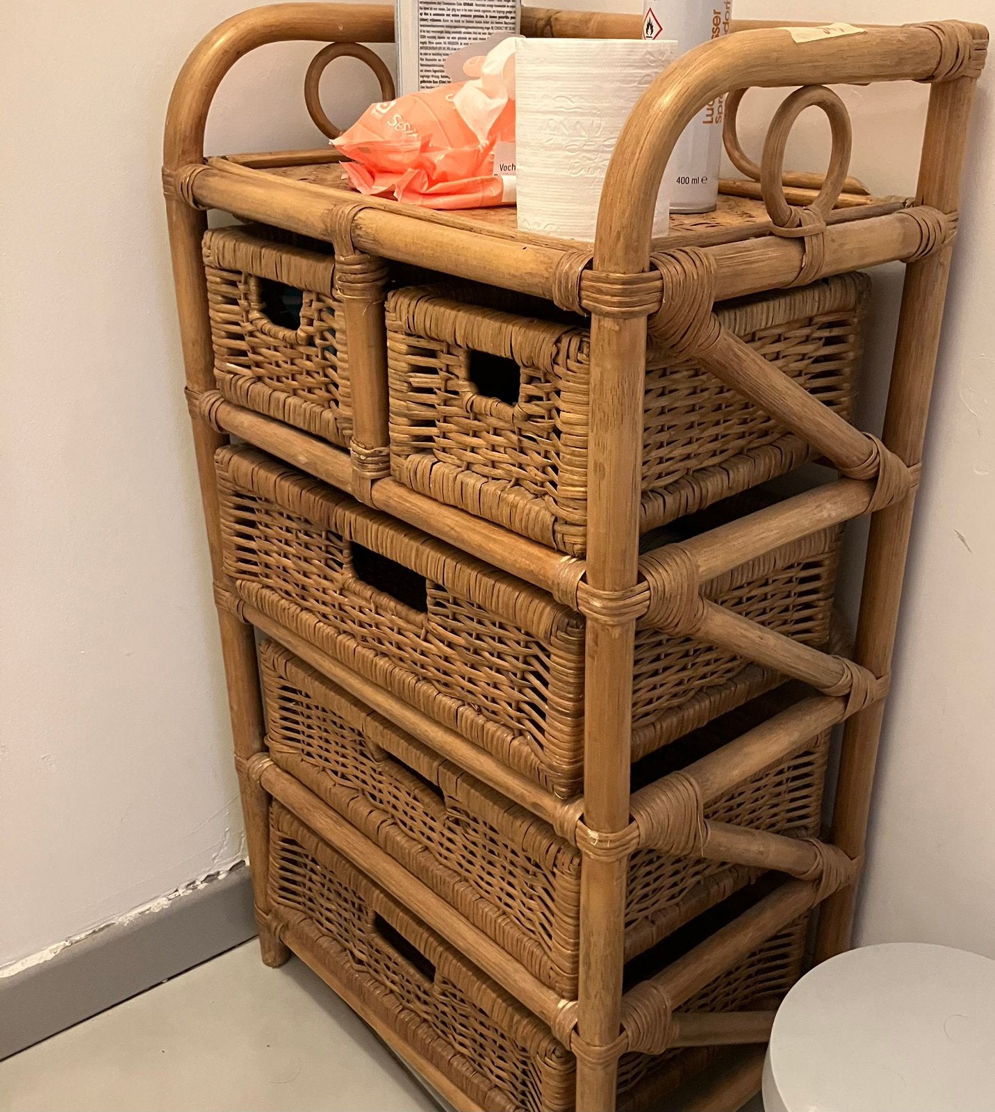 Drawers bamboo/ wicker, Ophalen, Gebruikt