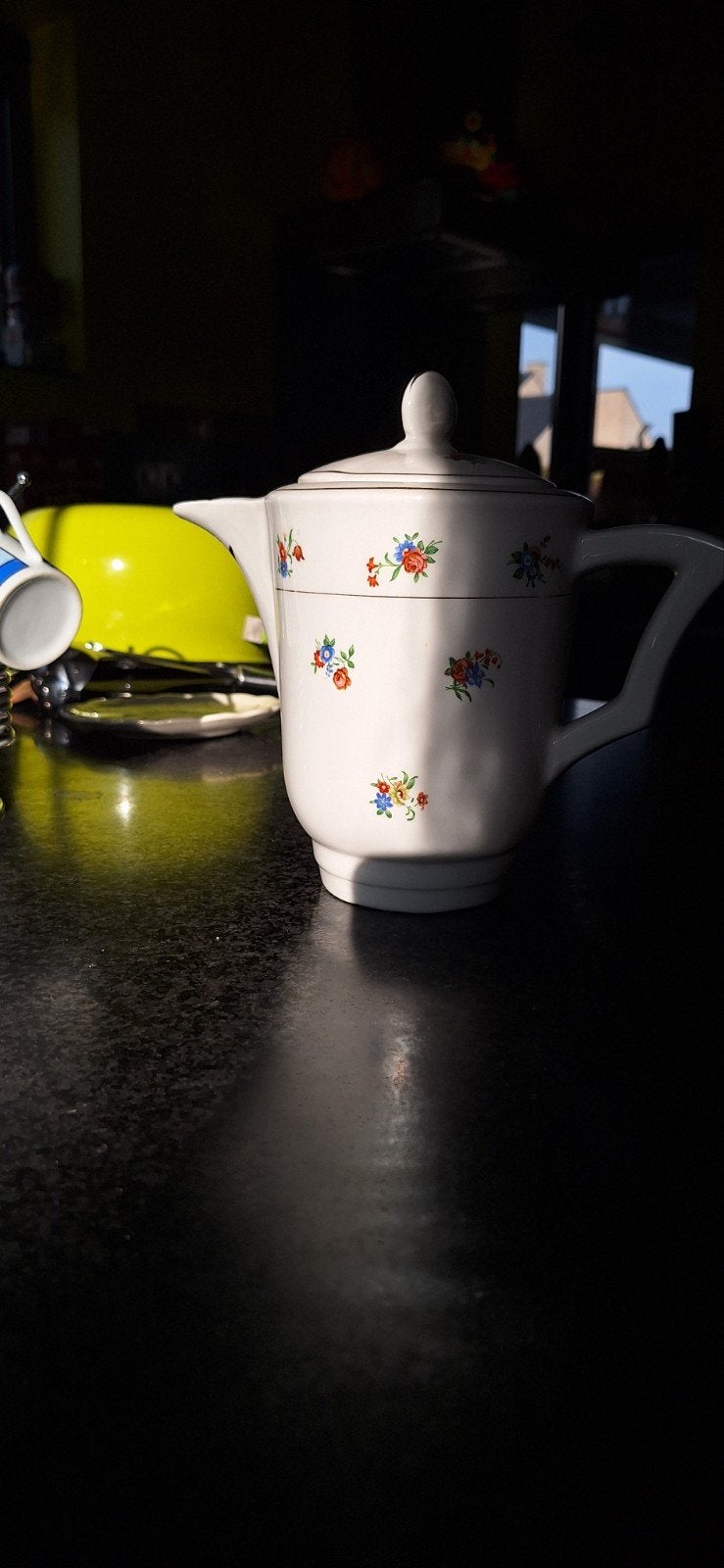 vintage theepot met bloemenmotief, Ophalen, Vintage, Theepot