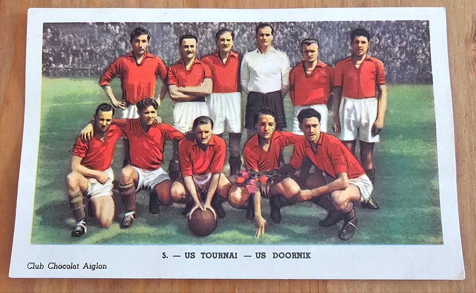 1952 Chocolat Aiglon (pre panini) Team US Doornik Voetbal!, Ophalen of Verzenden