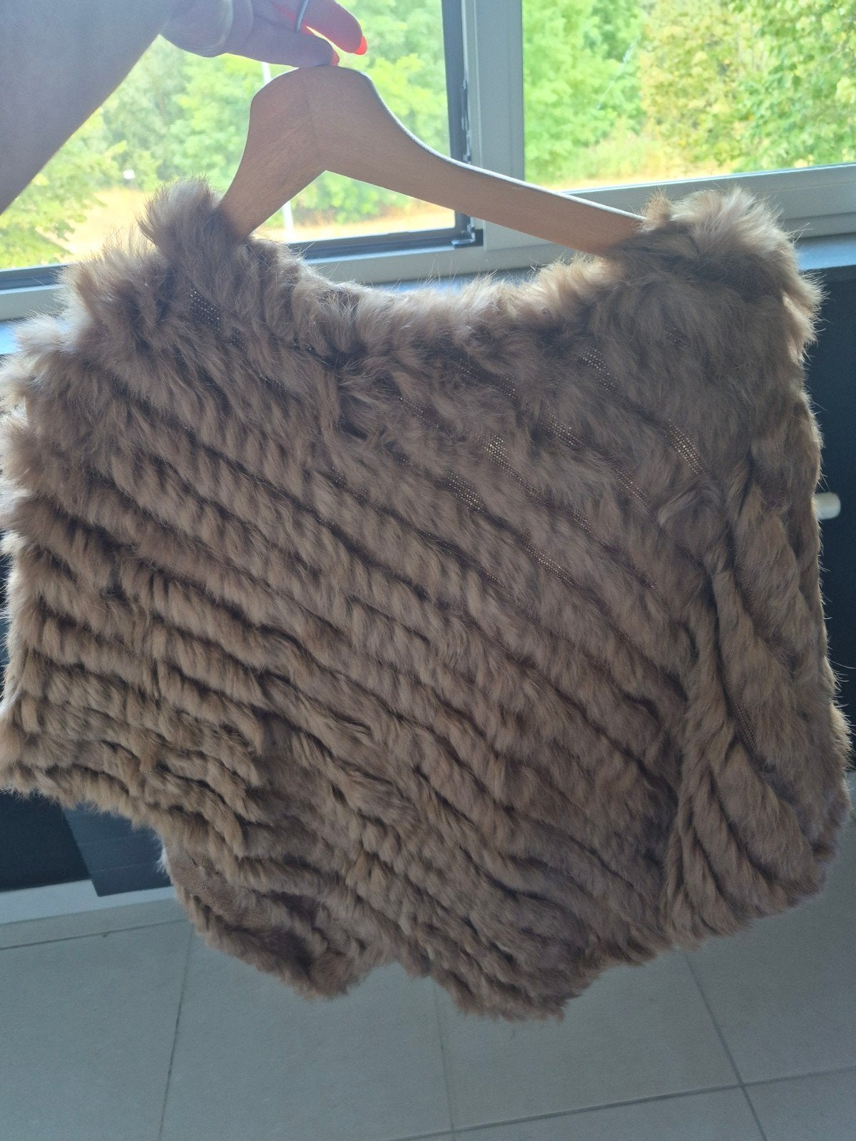 Warme poncho, Ophalen, Nieuw, Bruin