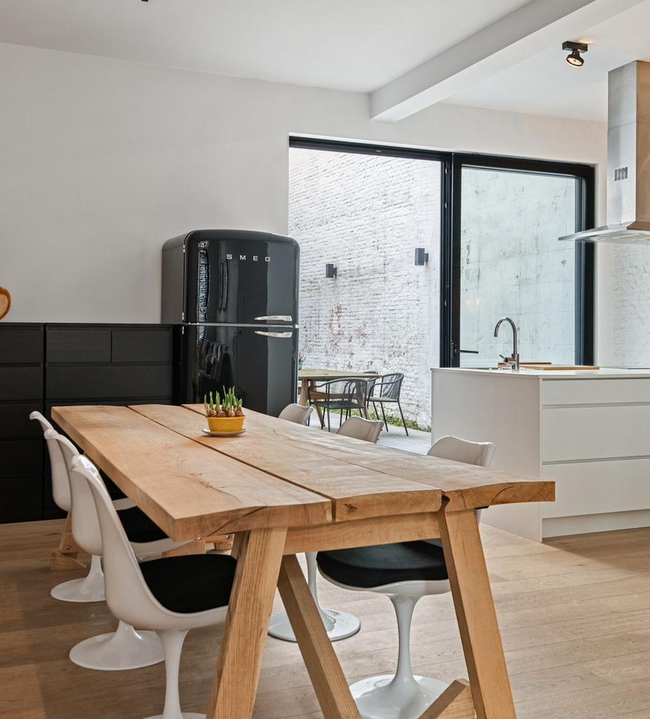 Set van 6 witte kuipstoelen Saarinen Tulip Chairs, Huis en Inrichting, Ophalen, Kunststof, Tulip chairs Saarinen, Wit