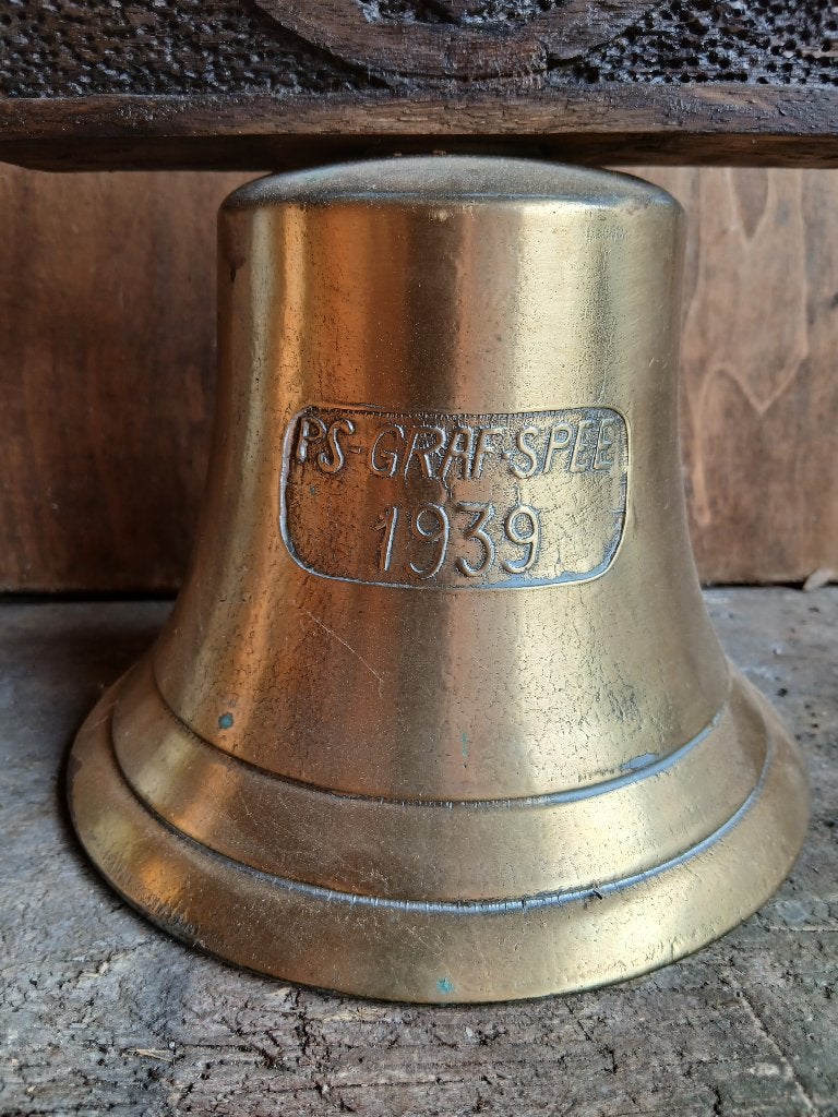 Bronzen herdenkingsbel  schip Graf Spe, Ophalen of Verzenden, Marine, Kunstobject