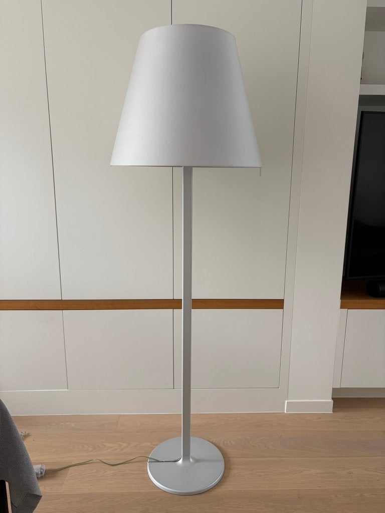Staande lamp Artemide Melampo Mega Aluminium, Huis en Inrichting, Ophalen, Gebruikt, E27 (groot), Metaal