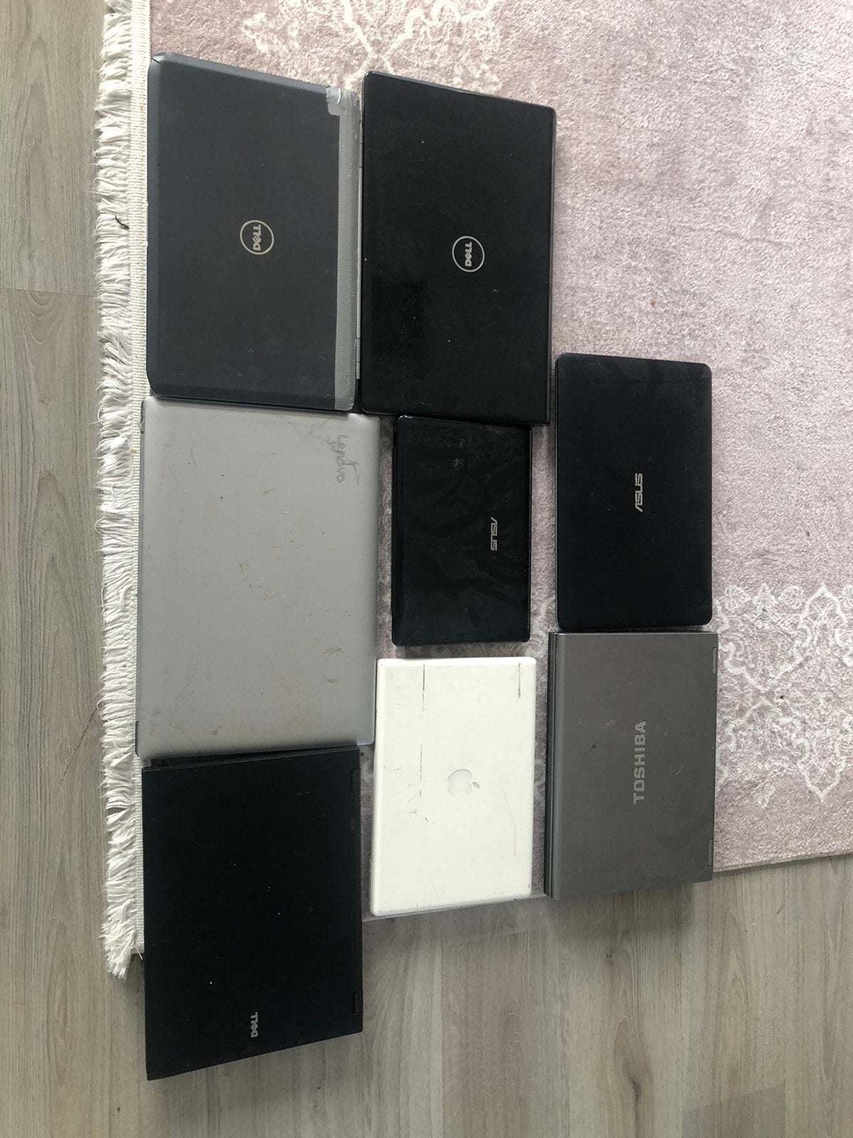 Lot 8 laptops ongetest defect voor onderdelen, Enlèvement, Comme neuf, Blanc