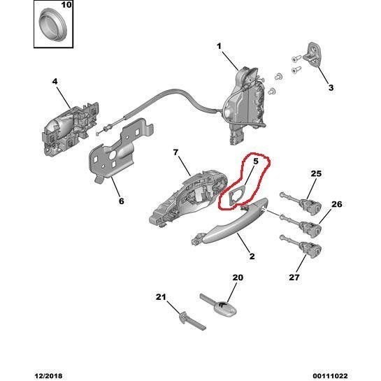 Citroen C3 Air Cross Handgreep afdekking, -, Nieuw, Ophalen of Verzenden, -