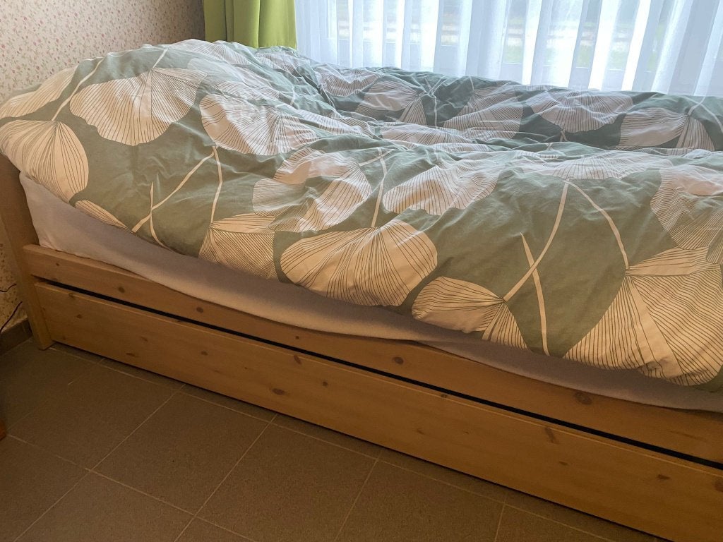 bed met opbergruimte ideaal student, Ophalen, 90 cm, Eenpersoons, Wit