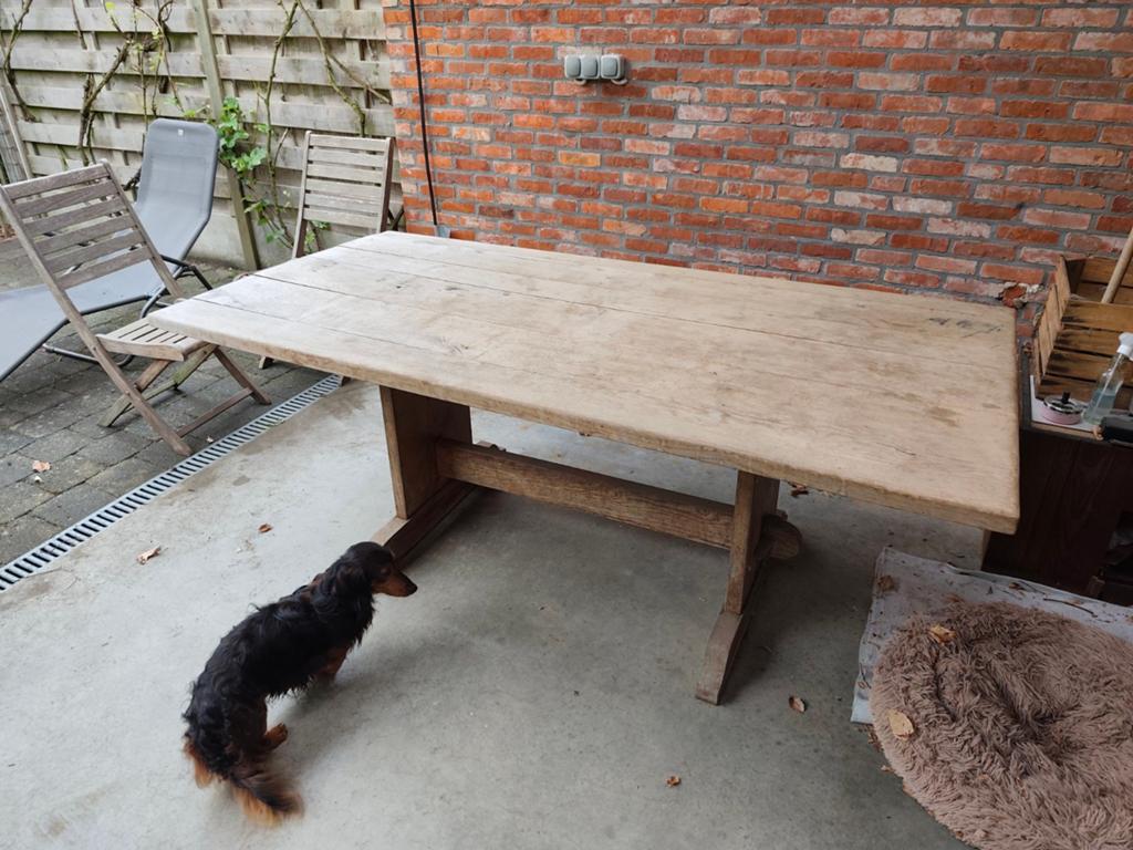 Eiken tafel., Tuin en Terras, Ophalen