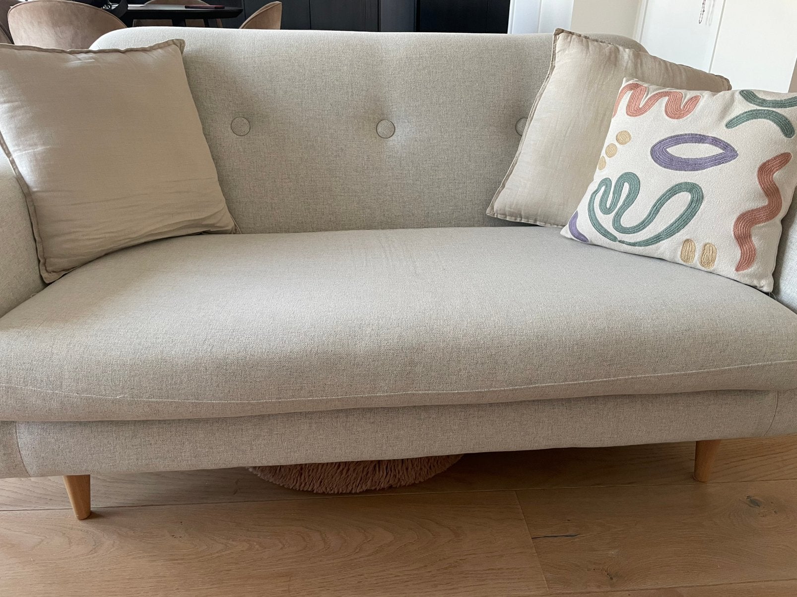 Zetel, tweezit, beige, Ophalen, Zo goed als nieuw, Tweepersoons