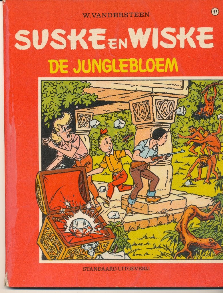 97 Suske en Wiske 1969 - De junglebloem ( 1' druk ), Boeken, Stripverhalen, Gelezen, Willy Vandersteen, Eén stripboek, Ophalen of Verzenden